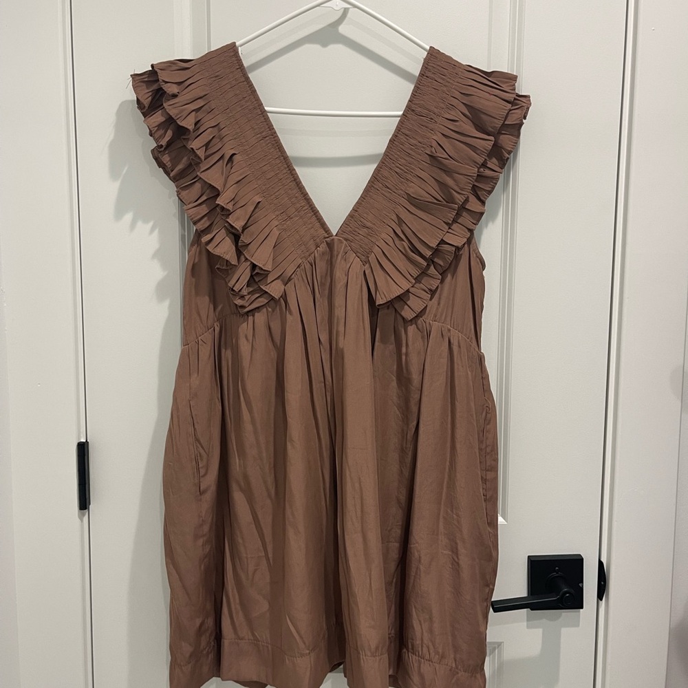 Mustard Seed Brown Ruffled Dress